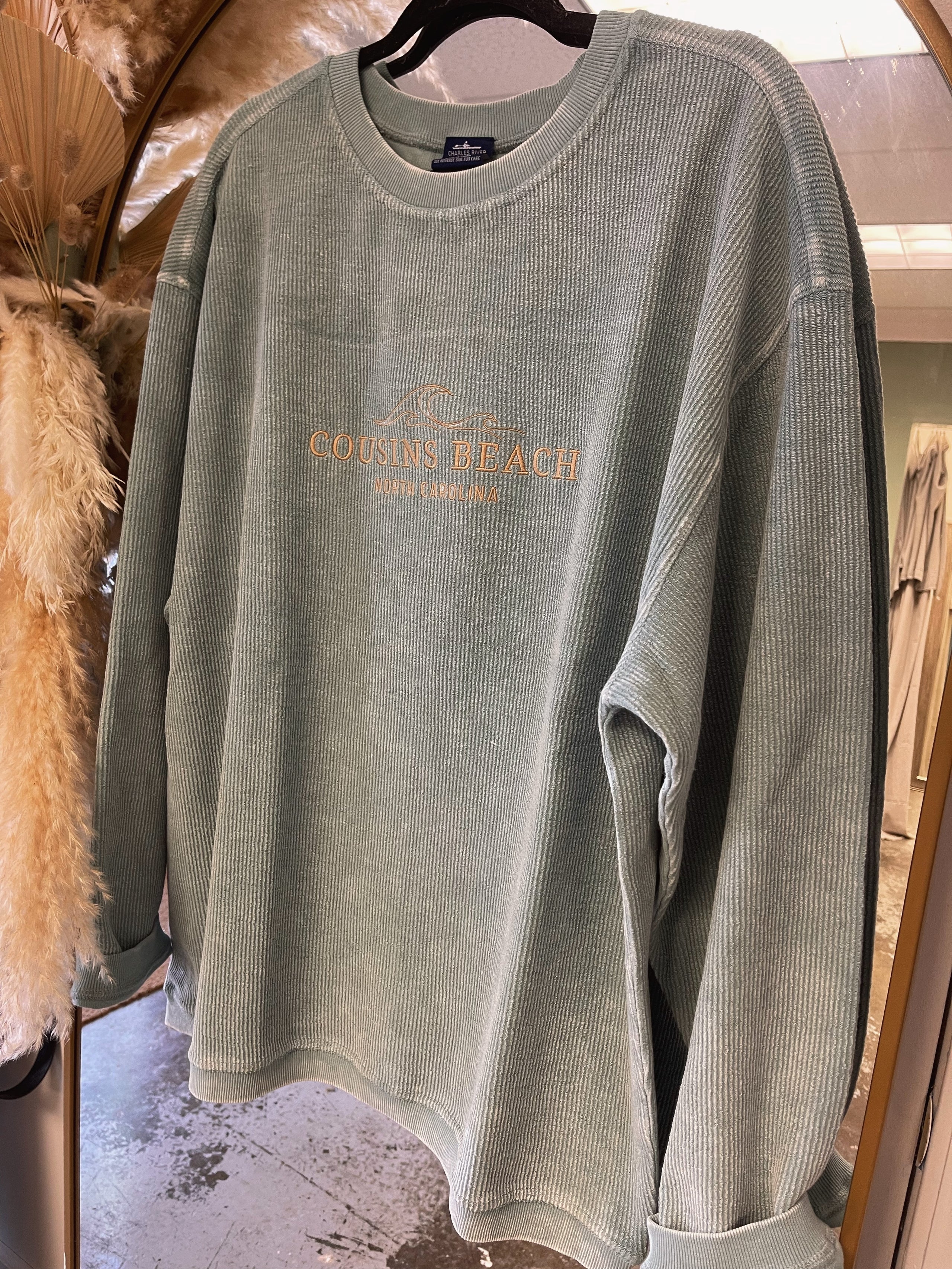 Embroidered Monogram Corded Sweatshirt