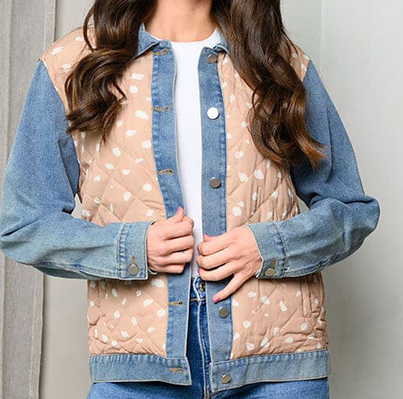 Free people leopard denim jacket sale