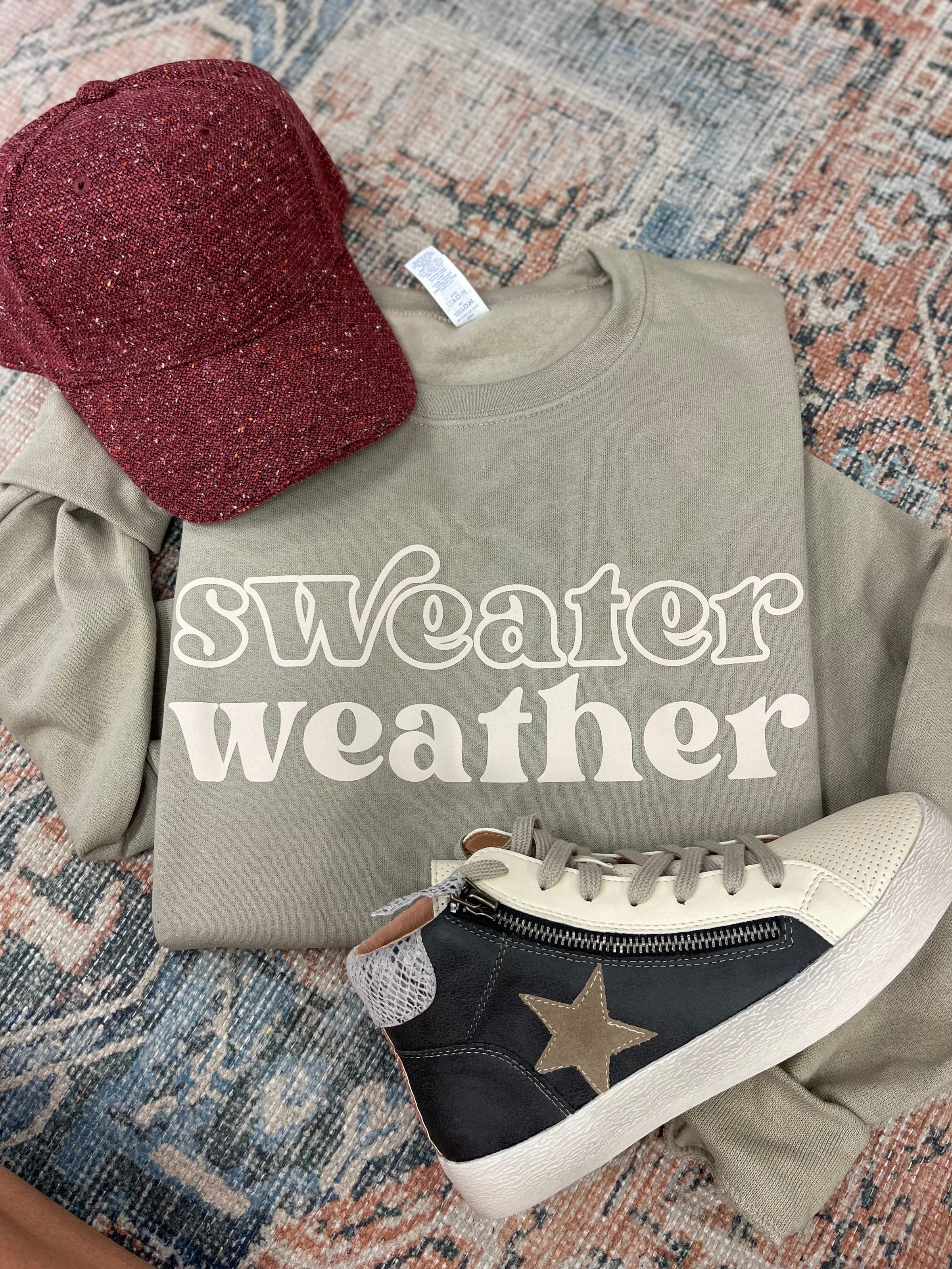 Monogrammed 'Sweater Weather' Crewneck Sweatshirt  Monogram sweater,  Sweater weather, Monogrammed crewneck